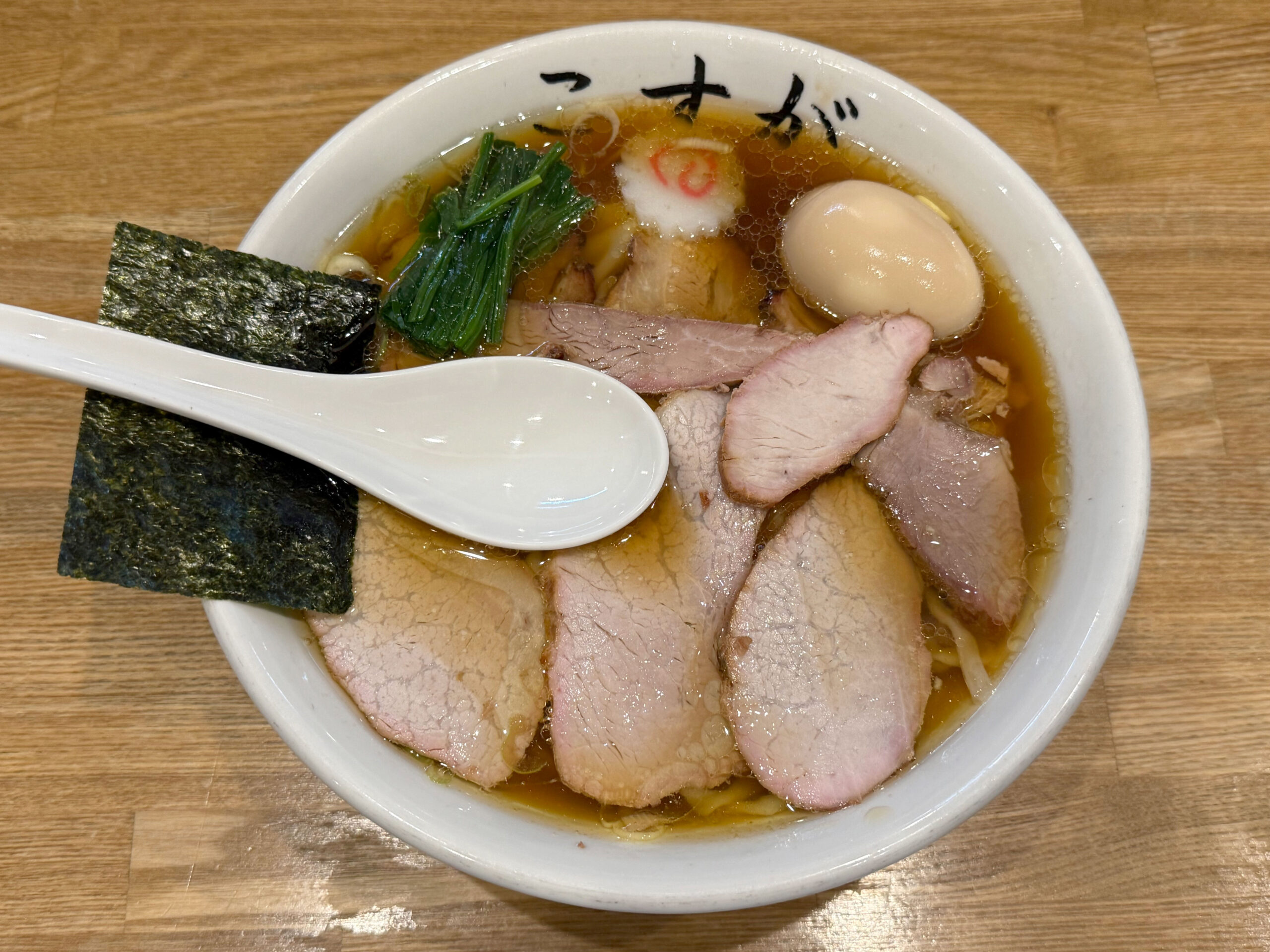 焼豚ワンタン麺、味付玉子